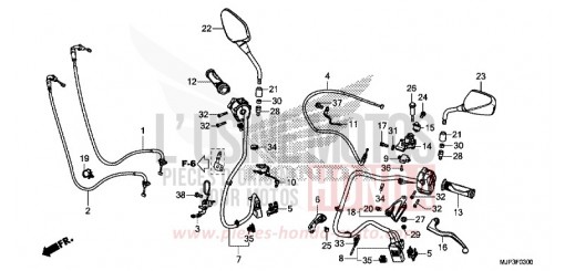 HEBELGRIFF/SCHALTER/KABEL (CRF1000/CRF1000A) CRF1000AG de 2016